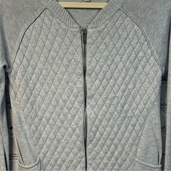 CALVIN KLEIN Zip-up Quilted Style Sweater - Picture 3 of 10
